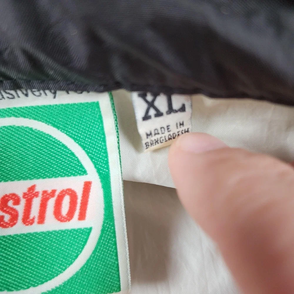 VINTAGE Castrol GTX Racing Jacket Mens XL White Nylon Windbreaker Colorblock 90s